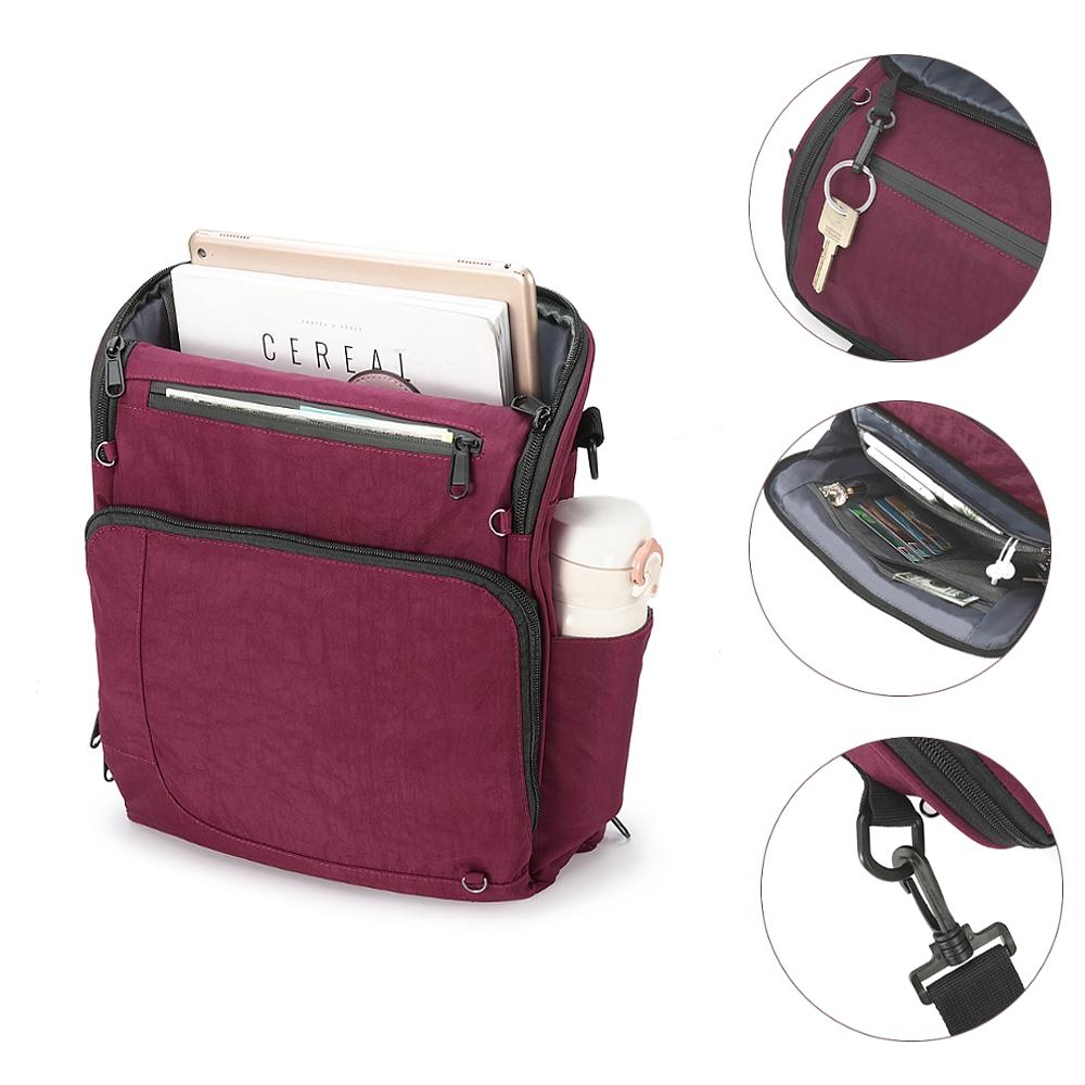 Women Men Nylon Multi-Pockets Casual Crossbody Bag Shoulder