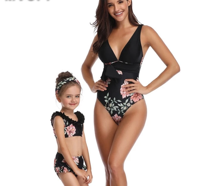 Roupas estampadas para mãe filha e roupa de Banho Bikini