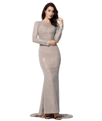 Love&Lemonade . White Flash Lattice Beads Slim  Long Dress  TB 10036 Autumn/Winter