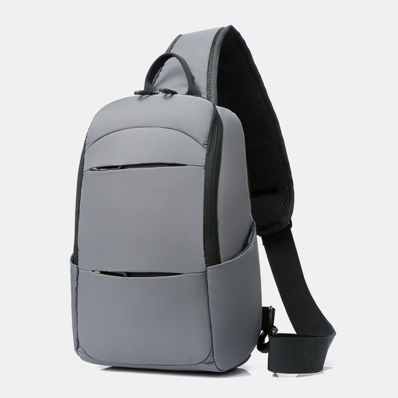 Men's Waterproof Oxford Crossbody Bag with USB Charging, Large Capacity, Multi-Layer Sling