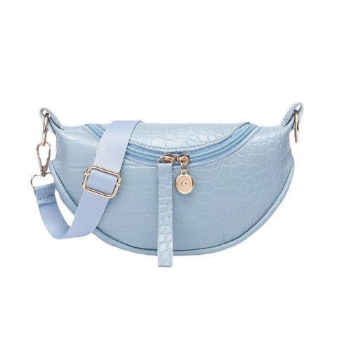 Casual Waterproof Women's Zippered Leather Waist Packs With Adjustable Belt