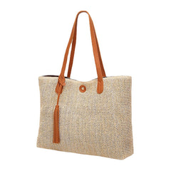 Women Tassel Decoration Large Capacity Hollow Straw Bags Handbag Shoulder Bag Beach