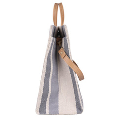 Women Canvas Stitching Color Tote Handbag Crossbody Bag Shoulder