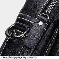 Men's Vintage Leather Waterproof Multi-pocket Crossbody Shoulder Bag