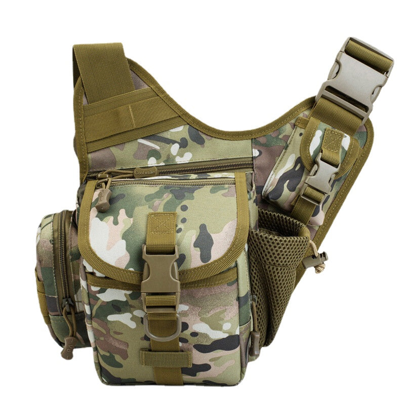 Men's Camo Waterproof Oxford Crossbody Saddle Bag for Outdoor Riding & Sports