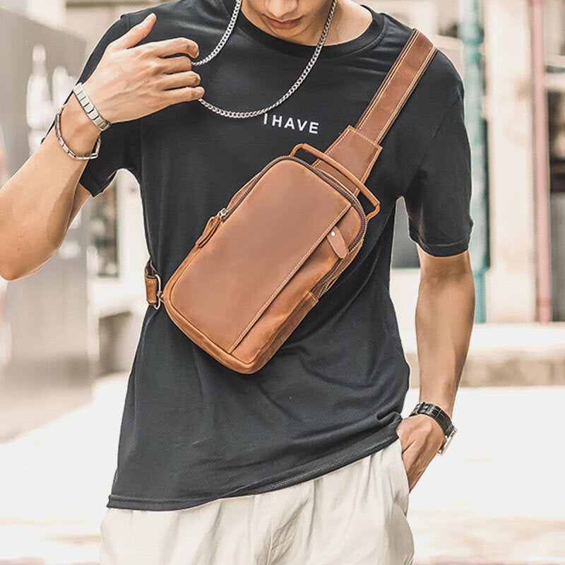 Men's Retro Multi-pocket Crossbody Chest Bag - Large Capacity Shoulder Bag