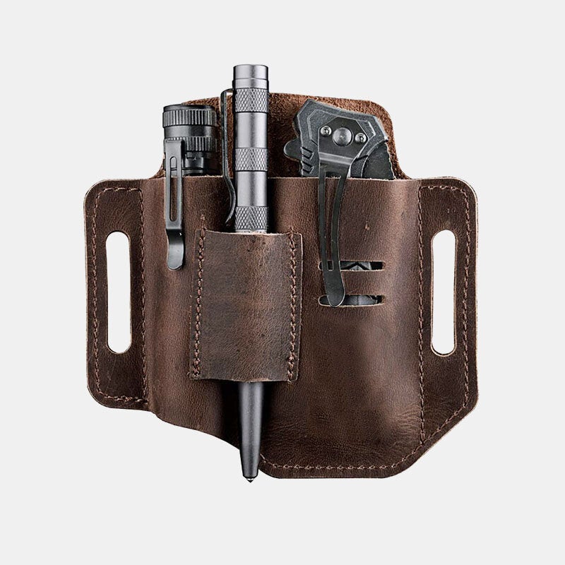 Men's Leather EDC Belt Loop Multitool Sheath Bag