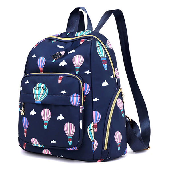 Women Nylon Starry Sky Pattern Backpack Outdoor Shoulder Bag Travel