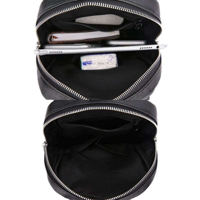 Men's Vintage PU Leather Multi-pocket Crossbody Sling Bag