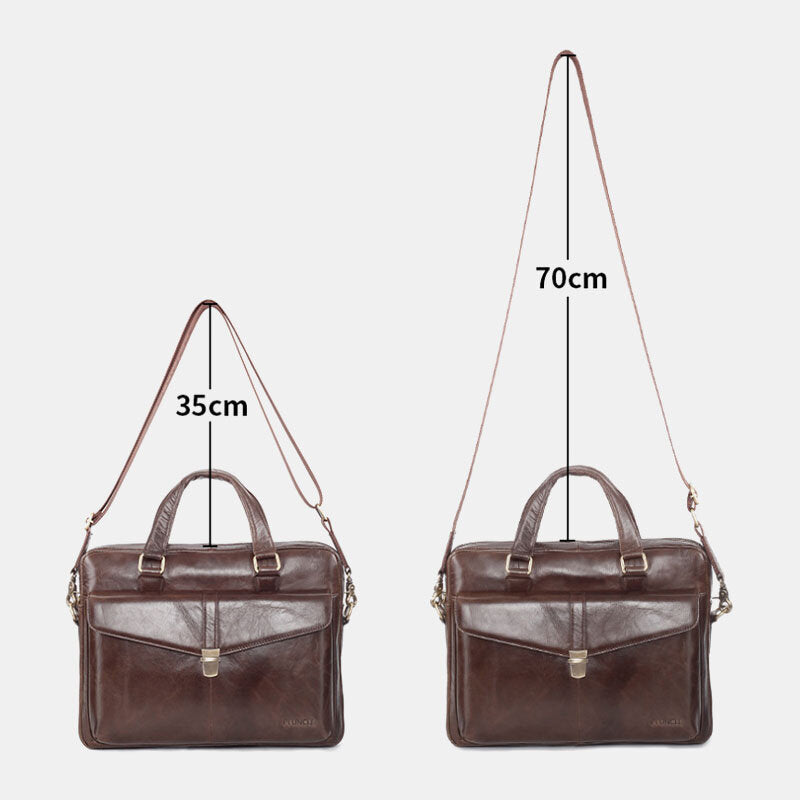 Men's Genuine Leather Multi-Function Retro Large Capacity Shoulder & Crossbody Bag