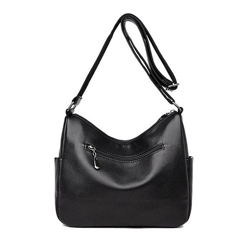 Women Soft Leather Multi-slot Crossbody Bag Leisure Shoulder Bags