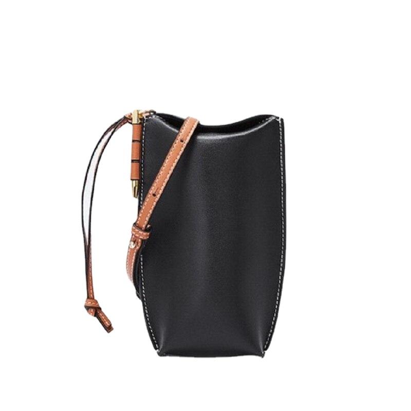 Fashionable High Quality Ladies' Genuine Leather Small Flap Phone Crossbody Bag