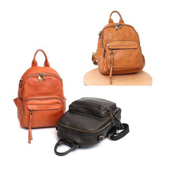 Vintage Casual Women's Functional Leather Backpacks