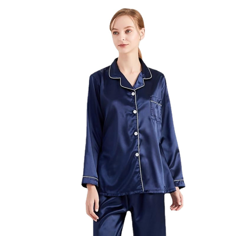 Women's Silk Satin Sleepwear Set - Couple's Two-Piece Pajamas