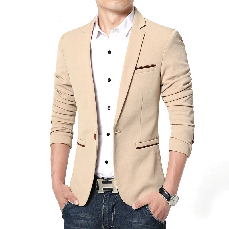 Luxury Men High Quality Cotton Slim Fit Suit