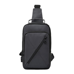 Men Polyester Multi-carry Medium Capacity With USB Charging Chest Bag Shoulder Bag