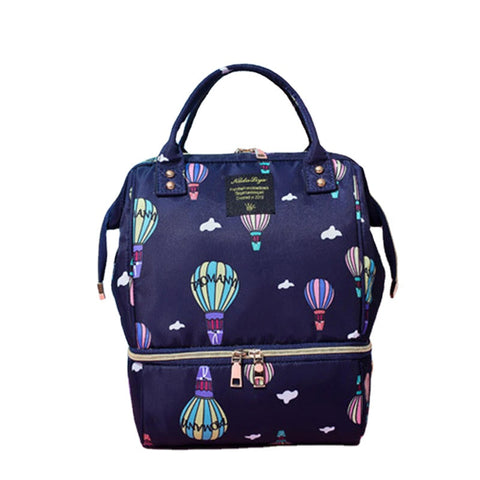Women Canvas Casual Mummy And Kids Patchwork Backpack Handbag