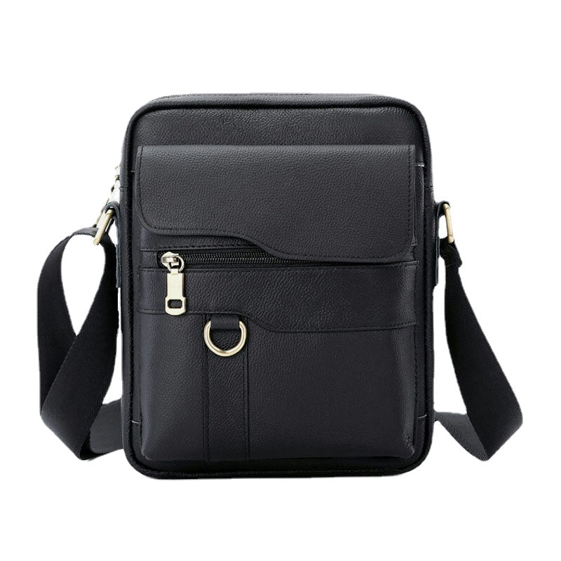 Men's Vintage Leather Crossbody Bag - Large Capacity, Fits 6.5" Phone, Casual Shoulder Messenger Bag