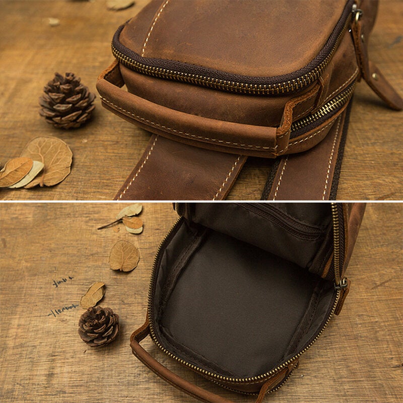 Men's Retro Multi-pocket Crossbody Chest Bag - Large Capacity Shoulder Bag
