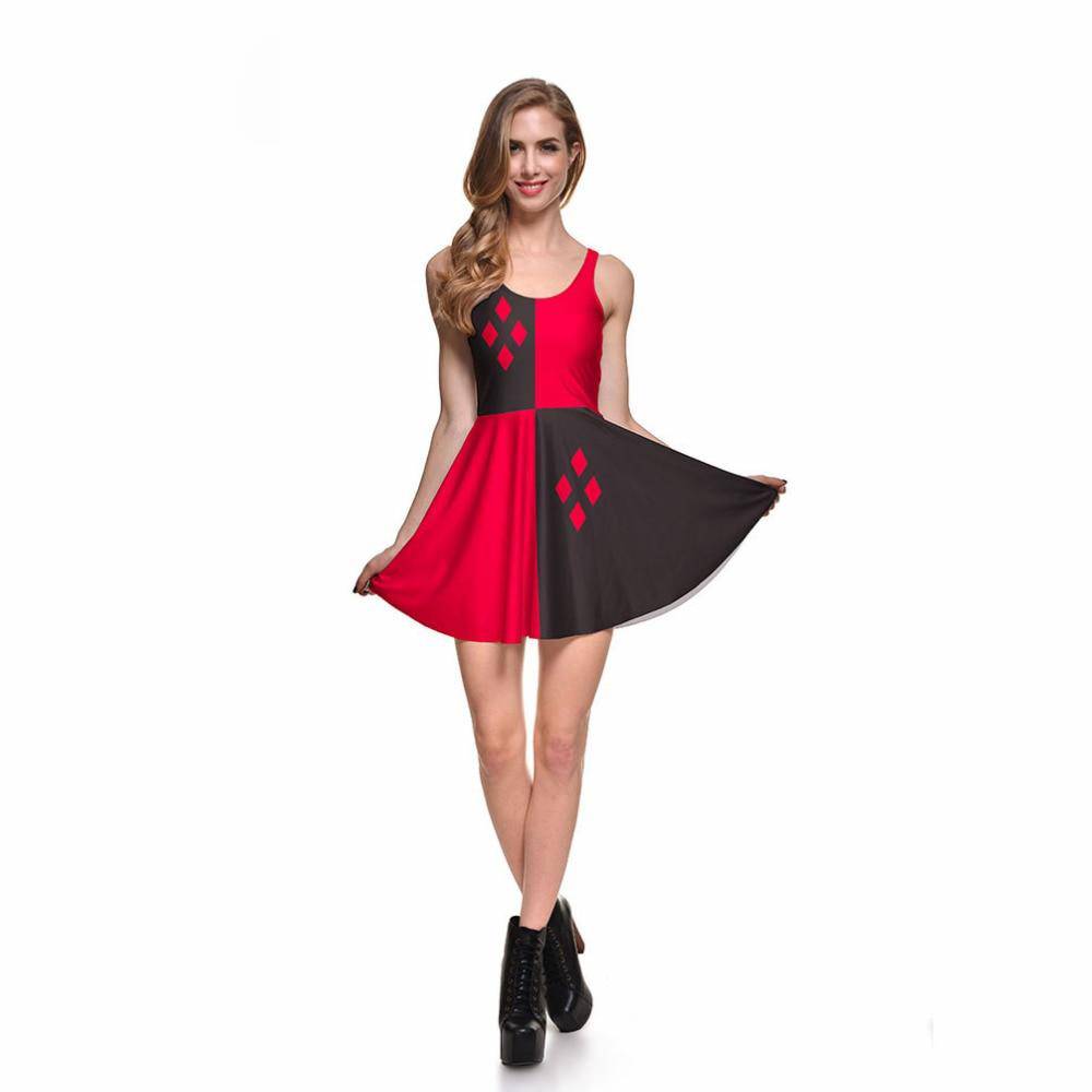 Digital Printing Harley Quinn Reversible Skater Dress - Sheseelady
