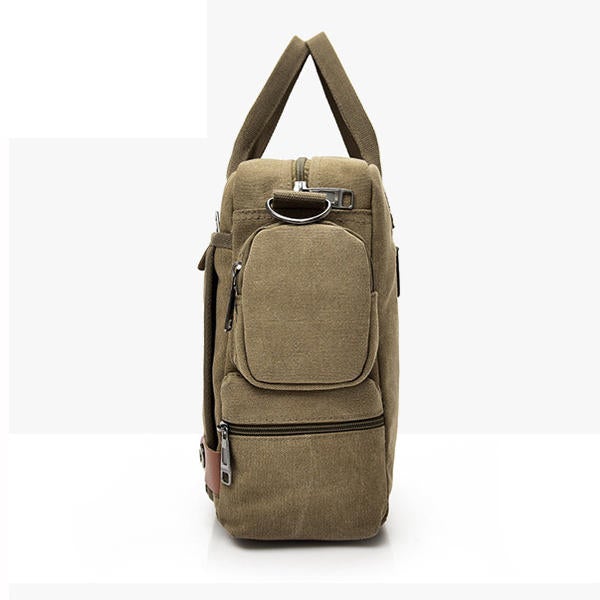 Men's Canvas Casual Business Large Capacity Crossbody Handbag