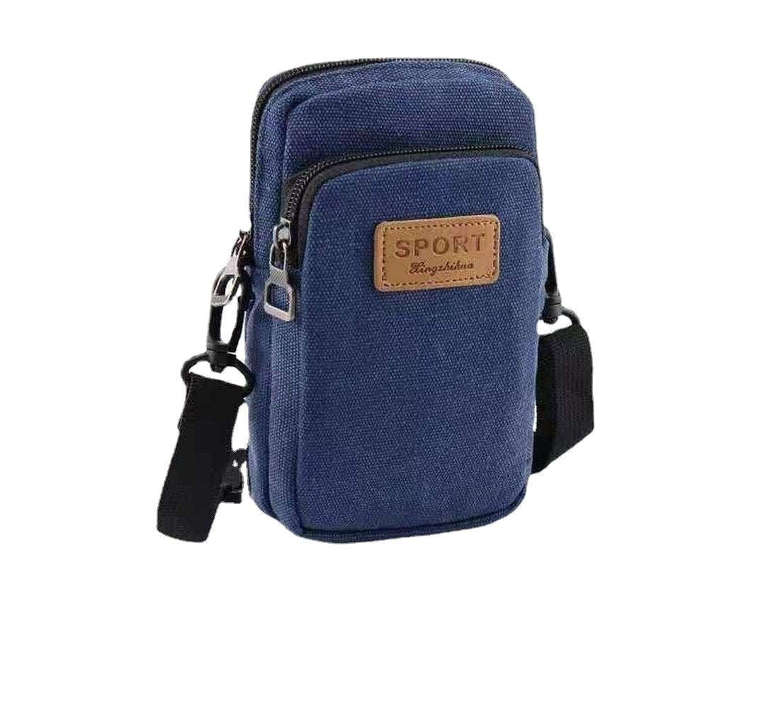 Universal Waterproof Multifunctional Men's Canvas Shoulder Bag For Phone Key