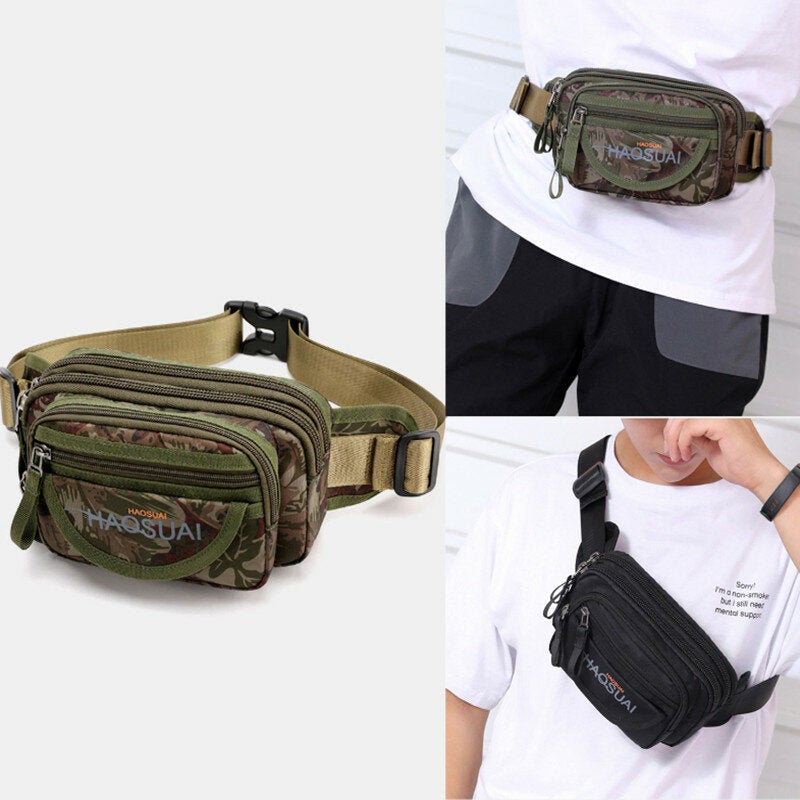 Men's Waterproof Camouflage Sling Bag with Multi-Pockets for Outdoor Use