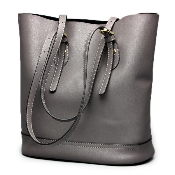Women Genuine Leather Handbag High End Tote Bag Bucket