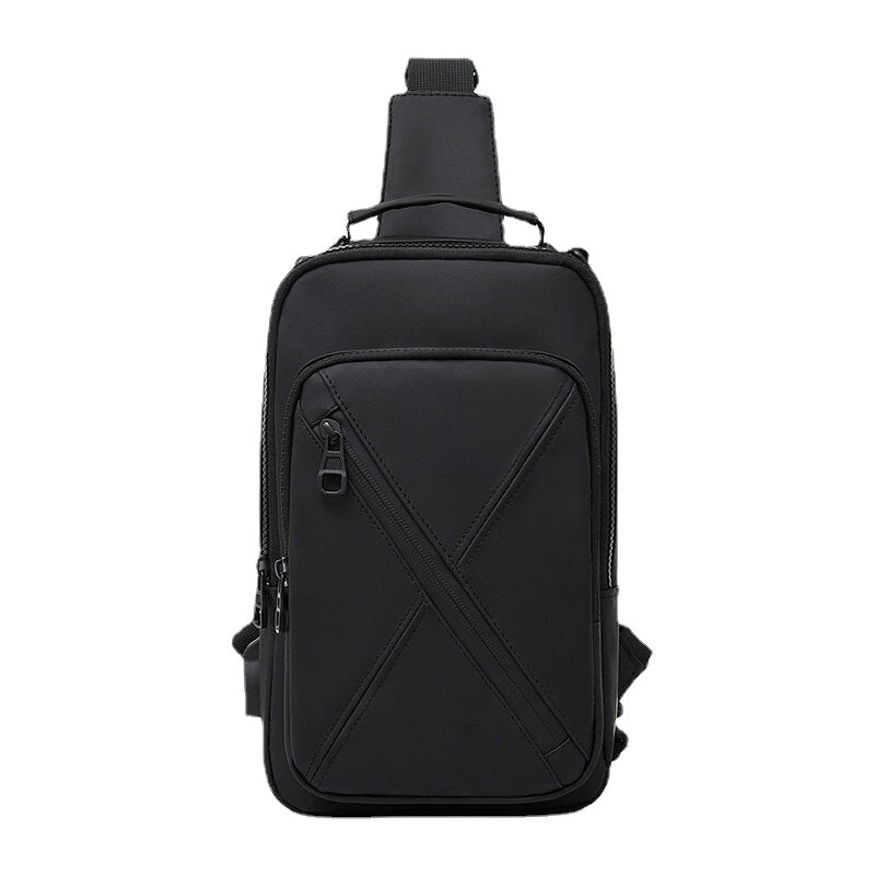 Men Polyester Multi-carry Medium Capacity With USB Charging Chest Bag Shoulder Bag