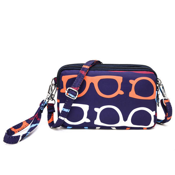 Women Nylon Colorful Multi-level Casual Wallet Purse Shoulder Bag Messenger Crossbody