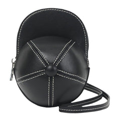 Women Faux Leather Baseball Hat Shape Causl Creative Shoulder Bag Crossbody Bag