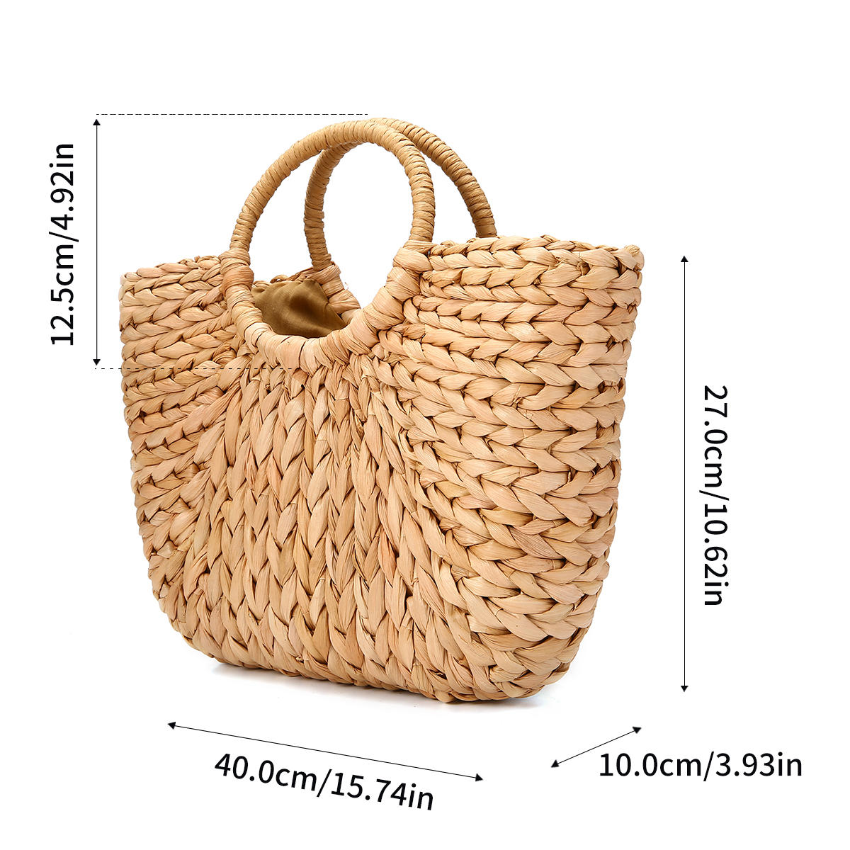 Straw Bag Women Summer Rattan Handmade Woven Circle Bohemia Beach Handbag