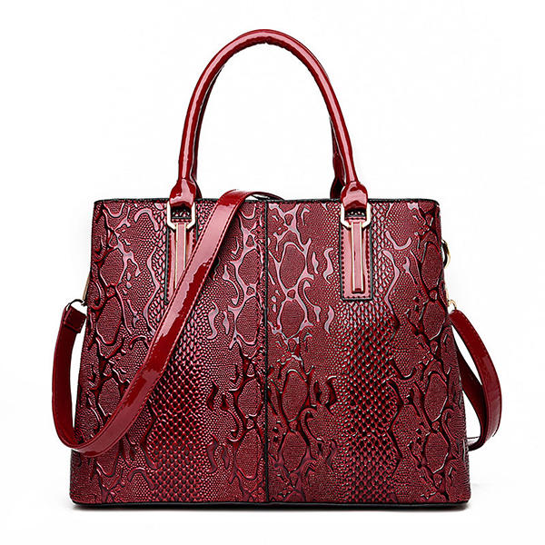 Women Faux Patent Leather Elegant Handbag Shoulder Bag Crossbody