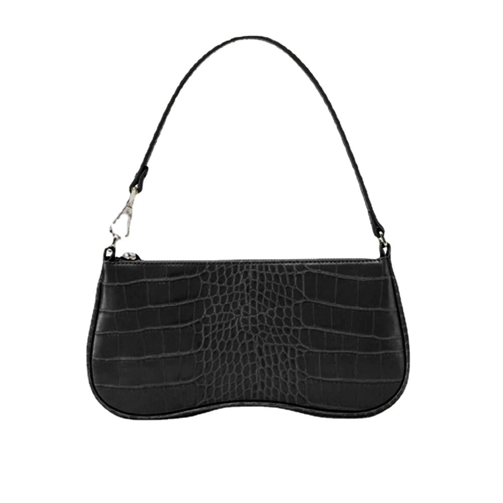 Women PU French Avocado Stick Bag Small Crowd Vintage Crocodile Pattern Women's One Shoulder Underarm Handbags