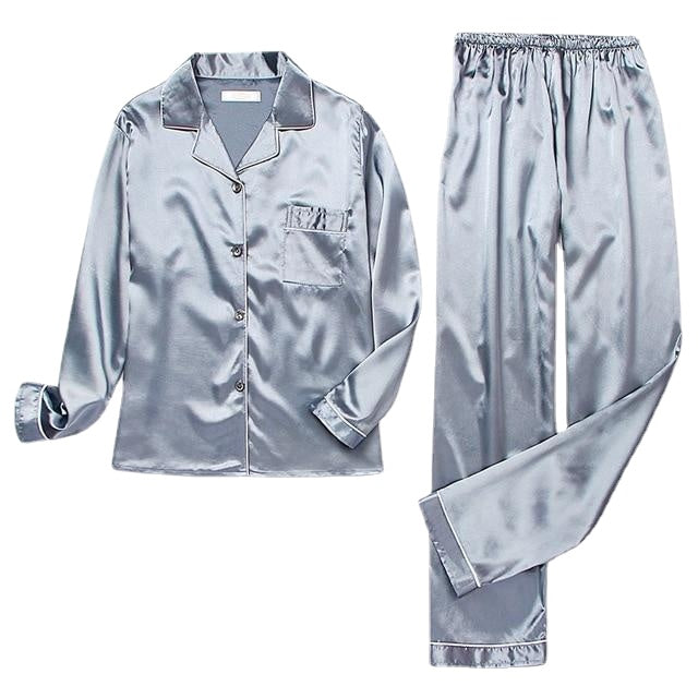 Women's Silk Satin Sleepwear Set - Couple's Two-Piece Pajamas