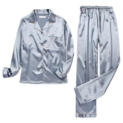 Women's Silk Satin Sleepwear Set - Couple's Two-Piece Pajamas