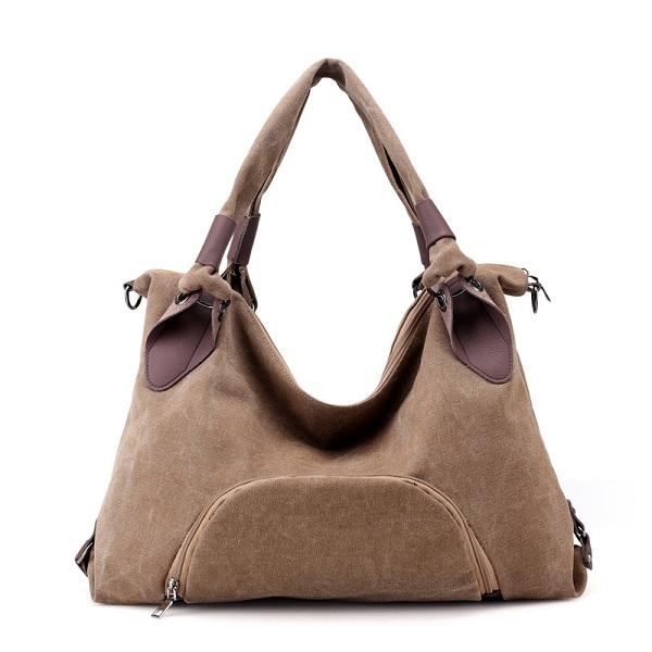 Women Canvas Durable Tote Casual Functional Handbag Shoulder Bag Crossbody