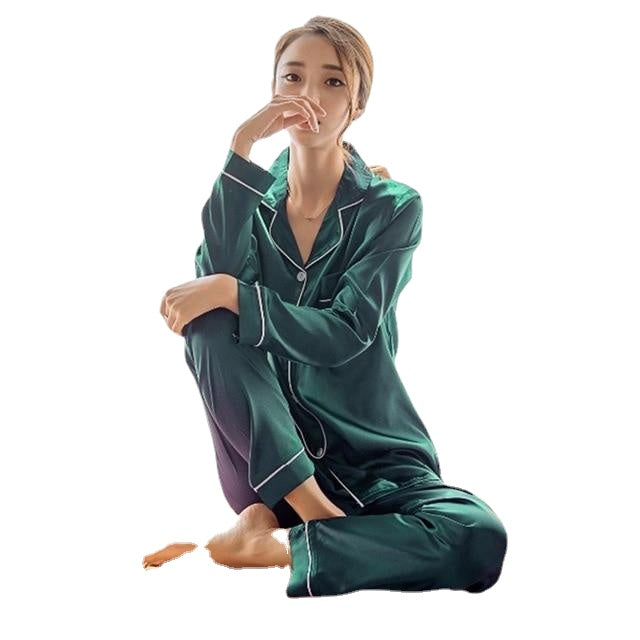 Women's Silk Satin Sleepwear Set - Couple's Two-Piece Pajamas
