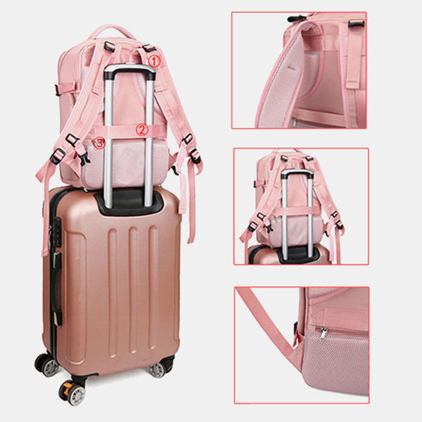 Women Nylon Large Capacity Multifunction Waterproof Casual Backpack