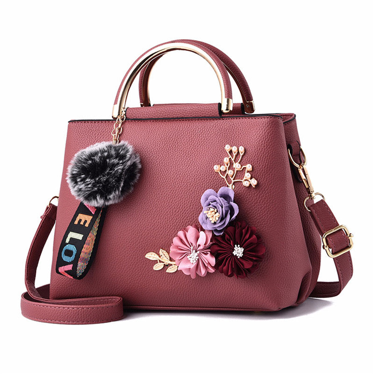 Womens Purses and Handbag Shoulder Bags Ladies Designer Top Handle Satchel Tote Bag with Ribbons Flower Decoration