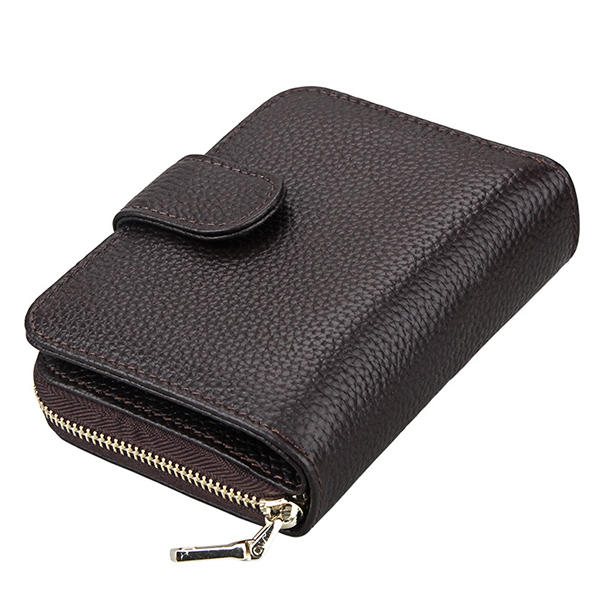 Genuine Leather Unisex 10 Card Slot Wallet Fashion Hasp Holder