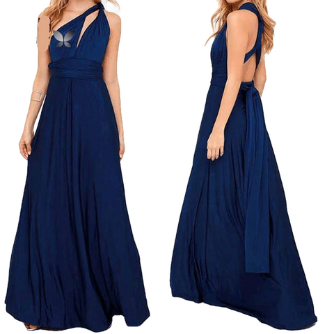 Sexy Formal Backless Convertible Maxi Dress For Multi Way Wrap