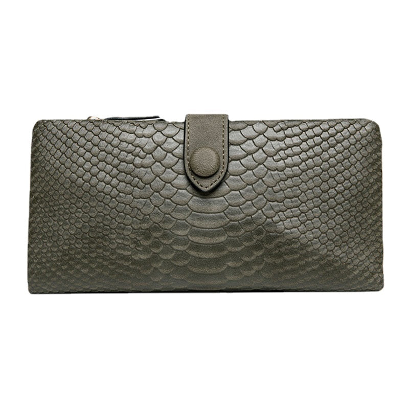 Women 23 Card Slots Crocodile Pattern Long Wallet Purse Phone Bag