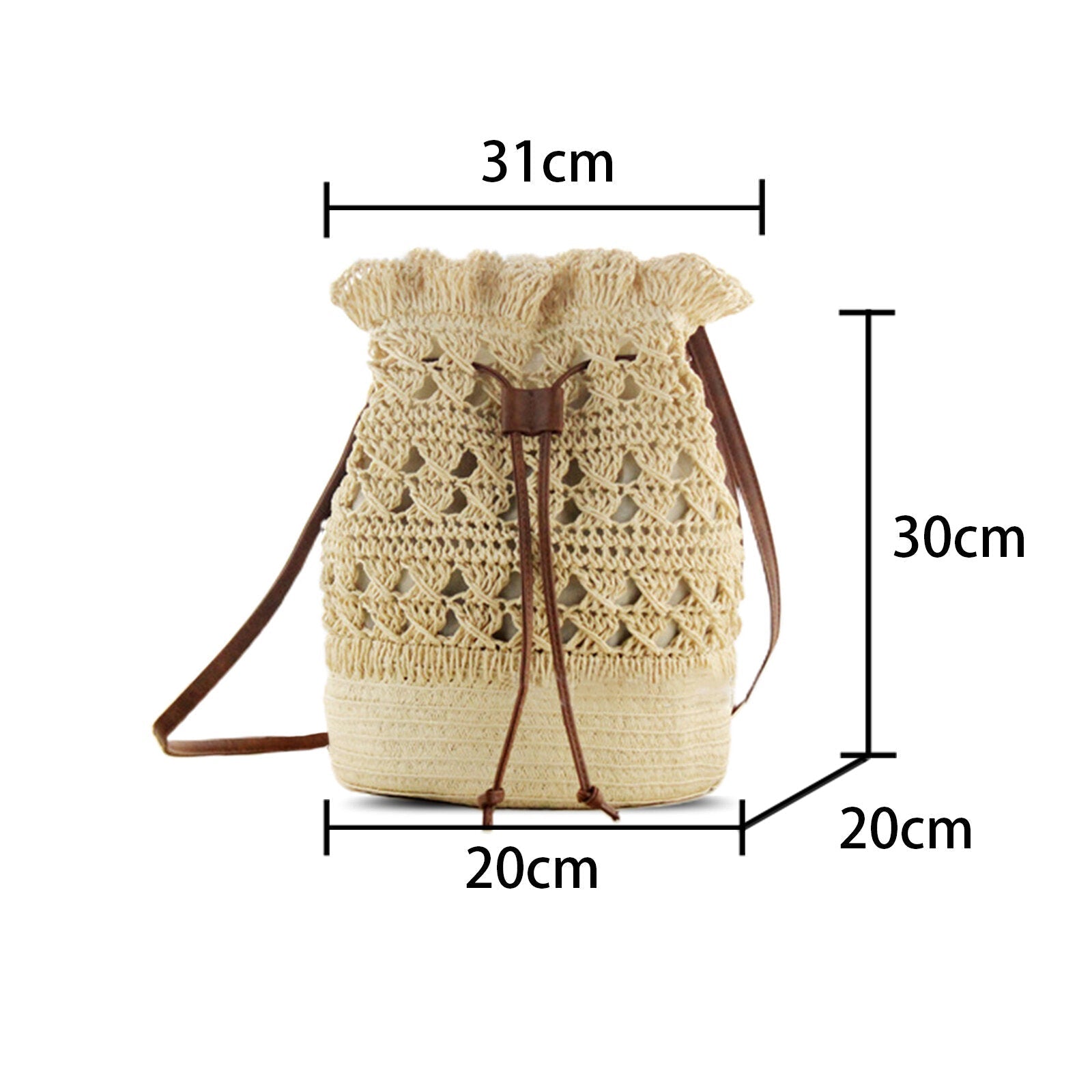 Women Strawn Bohemian Stylish Light Weight Crossbody Bag Beach Bucket