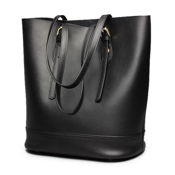 Women Genuine Leather Handbag High End Tote Bag Bucket