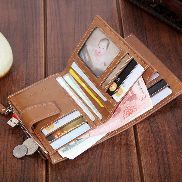 Men Women Faux Leather Retro Personalized Wallet Card Holder Coin Purse