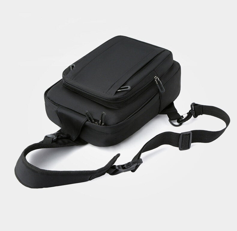 Men's Waterproof Nylon Multi-Pocket Crossbody Shoulder Bag