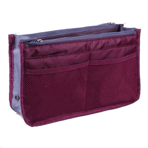 Women's Nylon Cosmetic Bags Inserted Double Zipper For Outdoors Travel