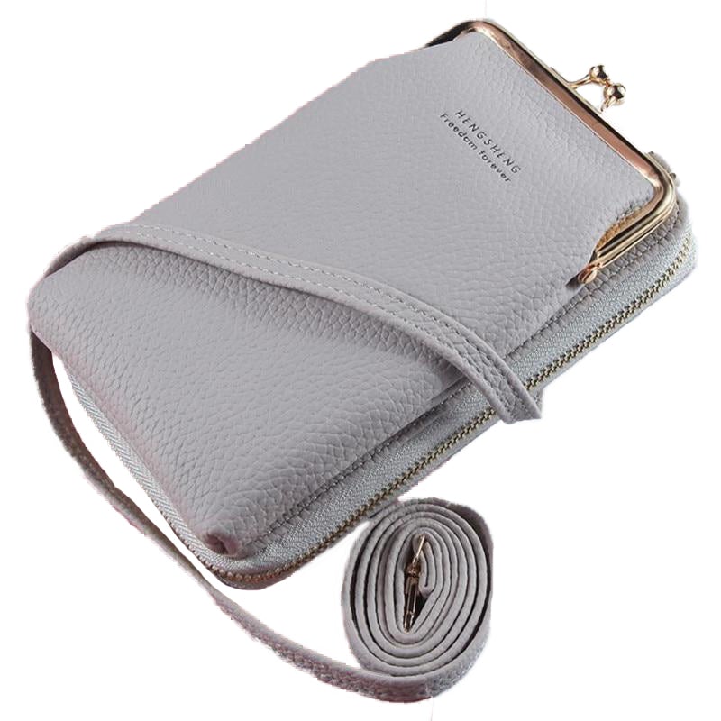 Portable MINI Women's Leather Crossbody Bag For Phon Coin Card