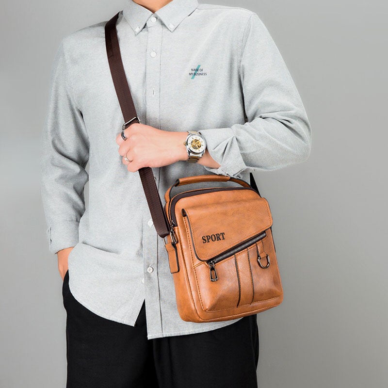 Men's Waterproof Multi-pocket Retro Crossbody Shoulder Bag - Large Capacity